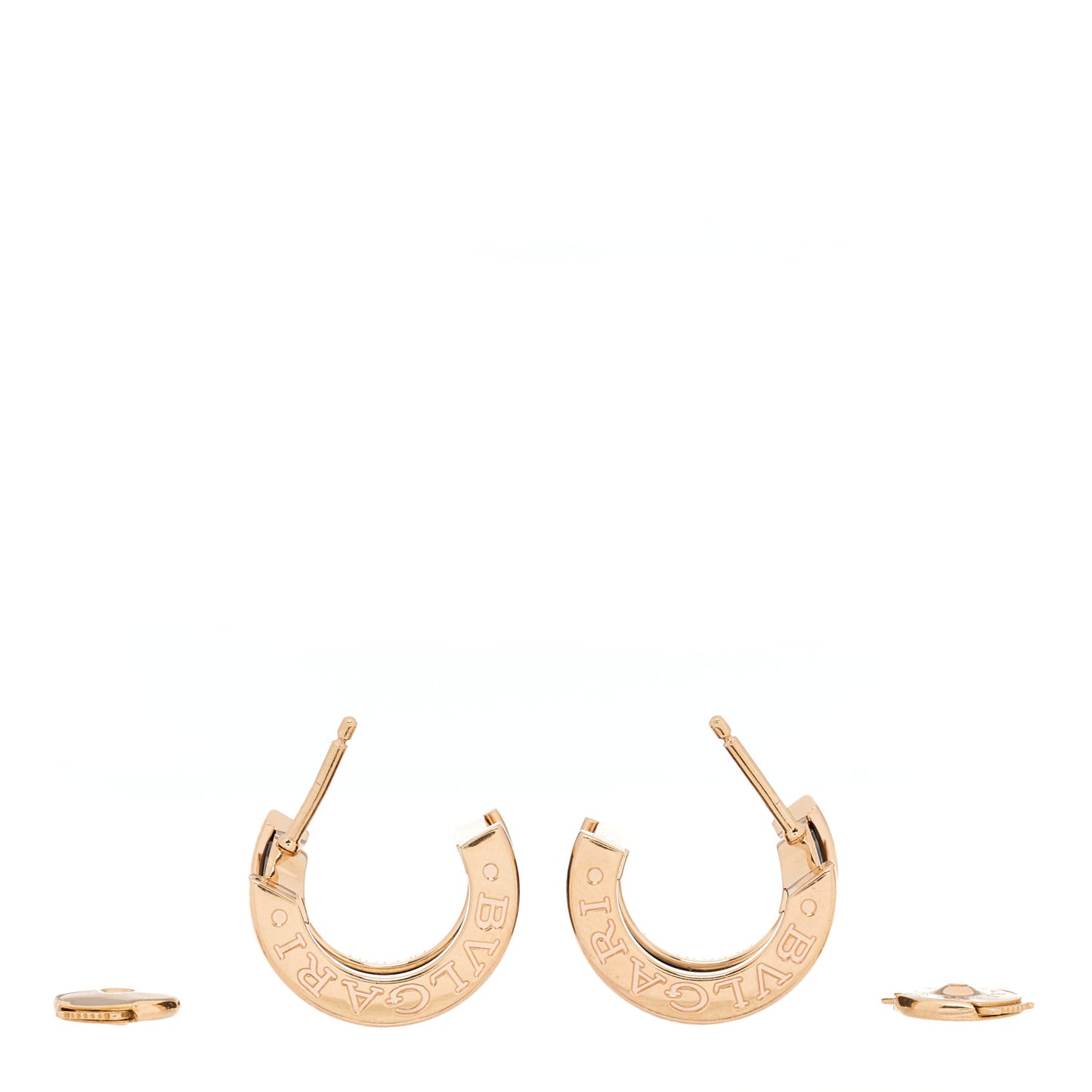 18K Rose Gold Black Ceramic B.Zero1 Hoop Earrings