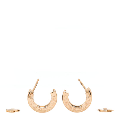 Bulgari 18K Rose Gold Black Ceramic B.Zero1 Hoop Earrings 3 of 6