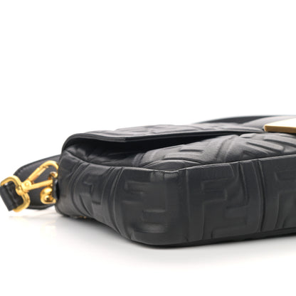 Fendi Nappa FF 1974 Embossed Large Baguette Black 8 of 9