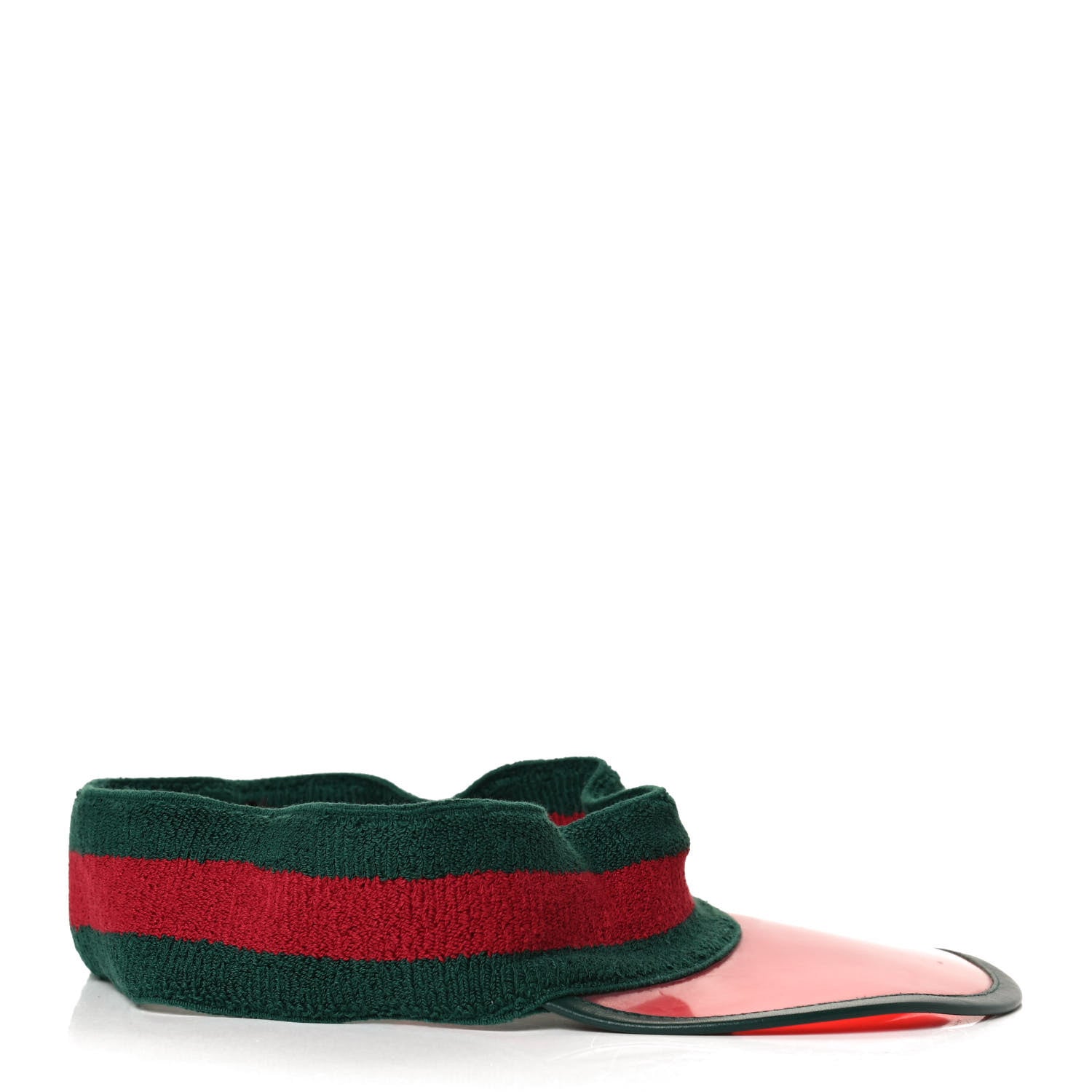 Gucci Vinyl Web Visor L Green Red 4 of 8