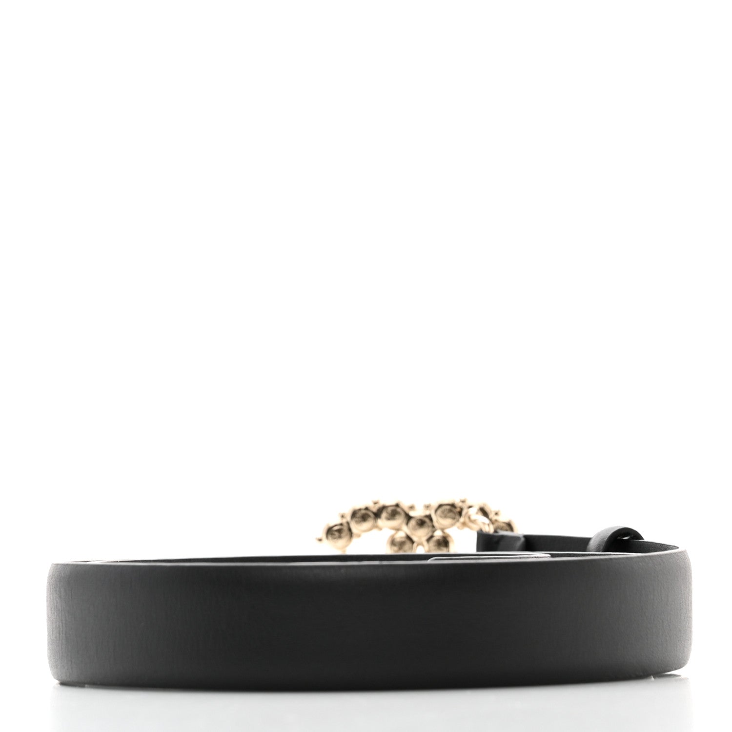 Chanel Calfskin Crystal Pearls Coronation CC Belt 80/32 Black 2 of 6