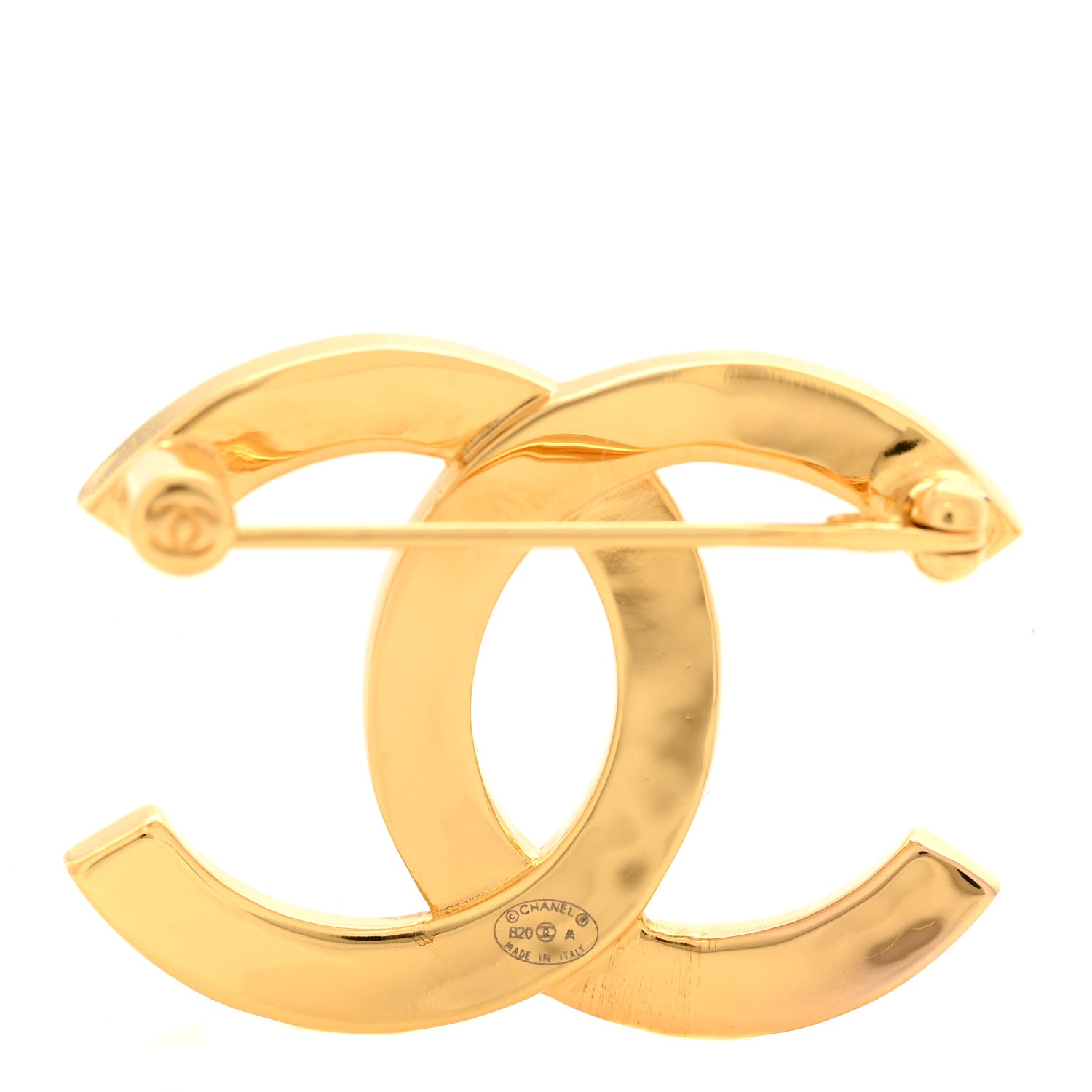 Chanel Metal Paris Button CC Large Brooch Gold 3 of 4