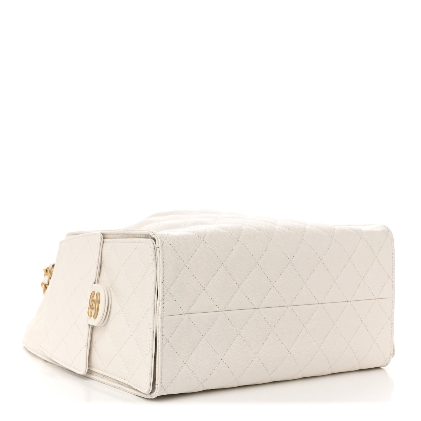 Caviar Quilted Medium Chanel 25 Handbag White