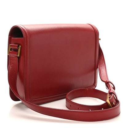 Saint Laurent Box Calfskin Monogram Medium Solferino Satchel Rouge Opyum 3 of 10