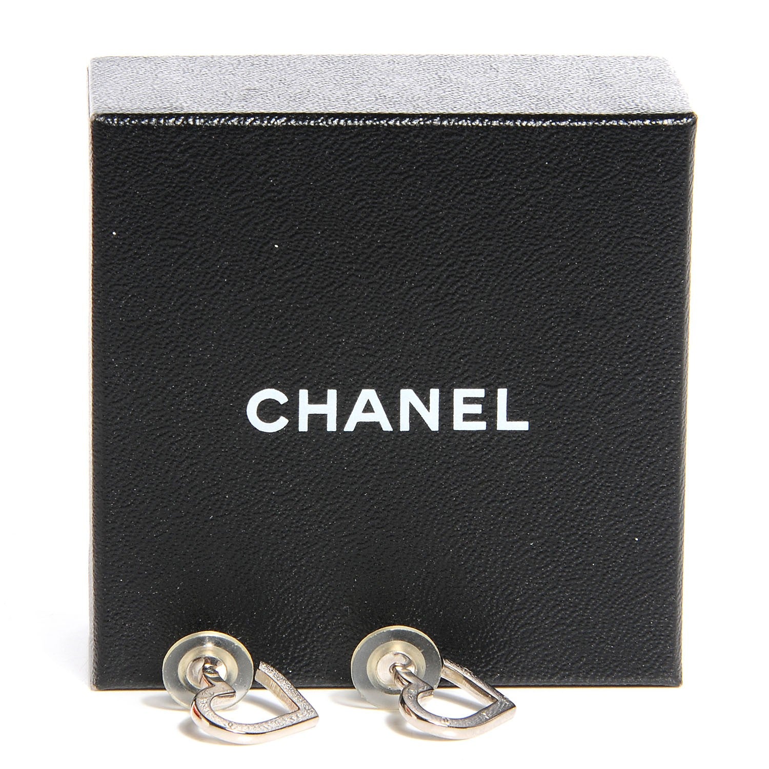 Chanel Heart CC Earrings Silver 4 of 4