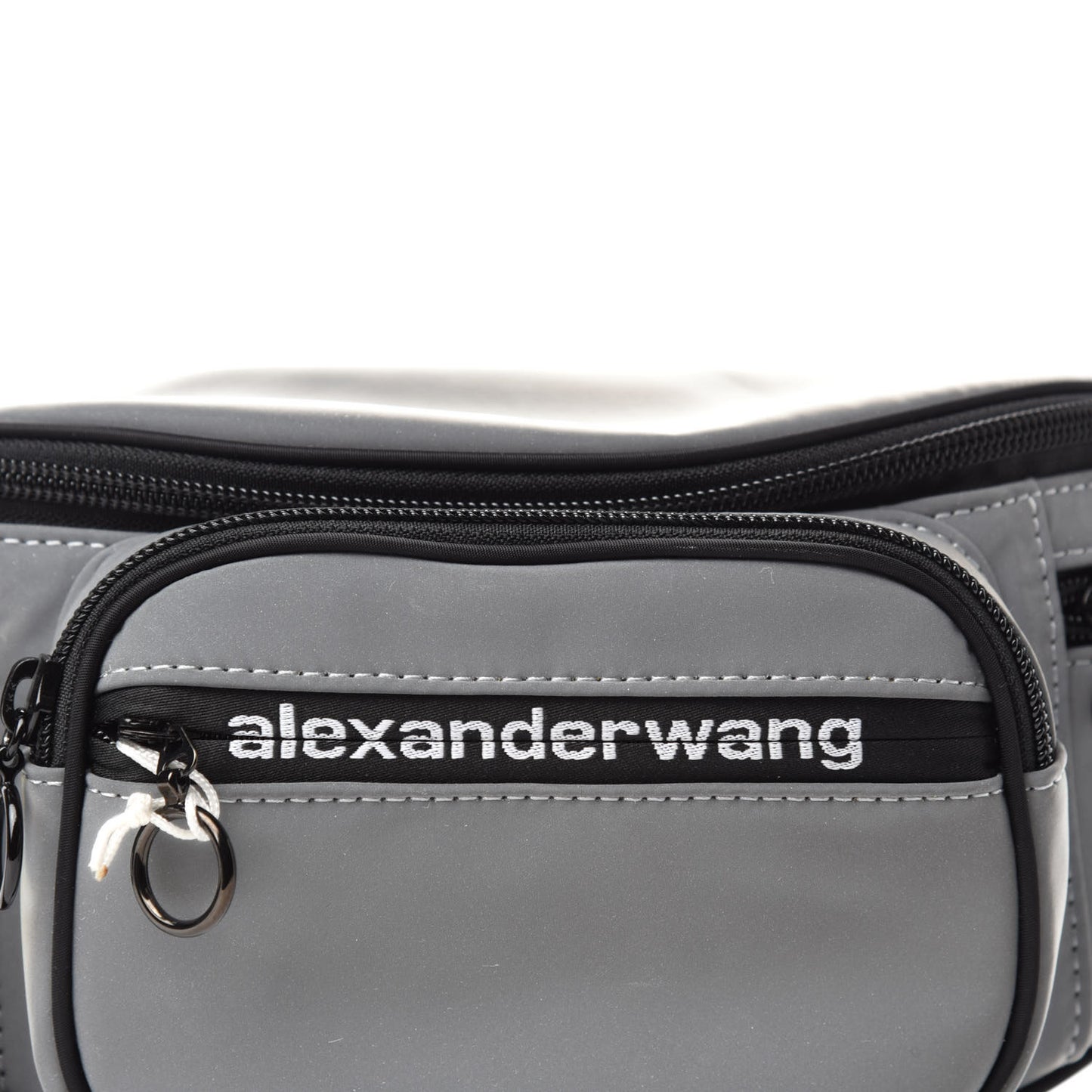 Nylon Logo Printed Attica Belt Bag Reflective Silver