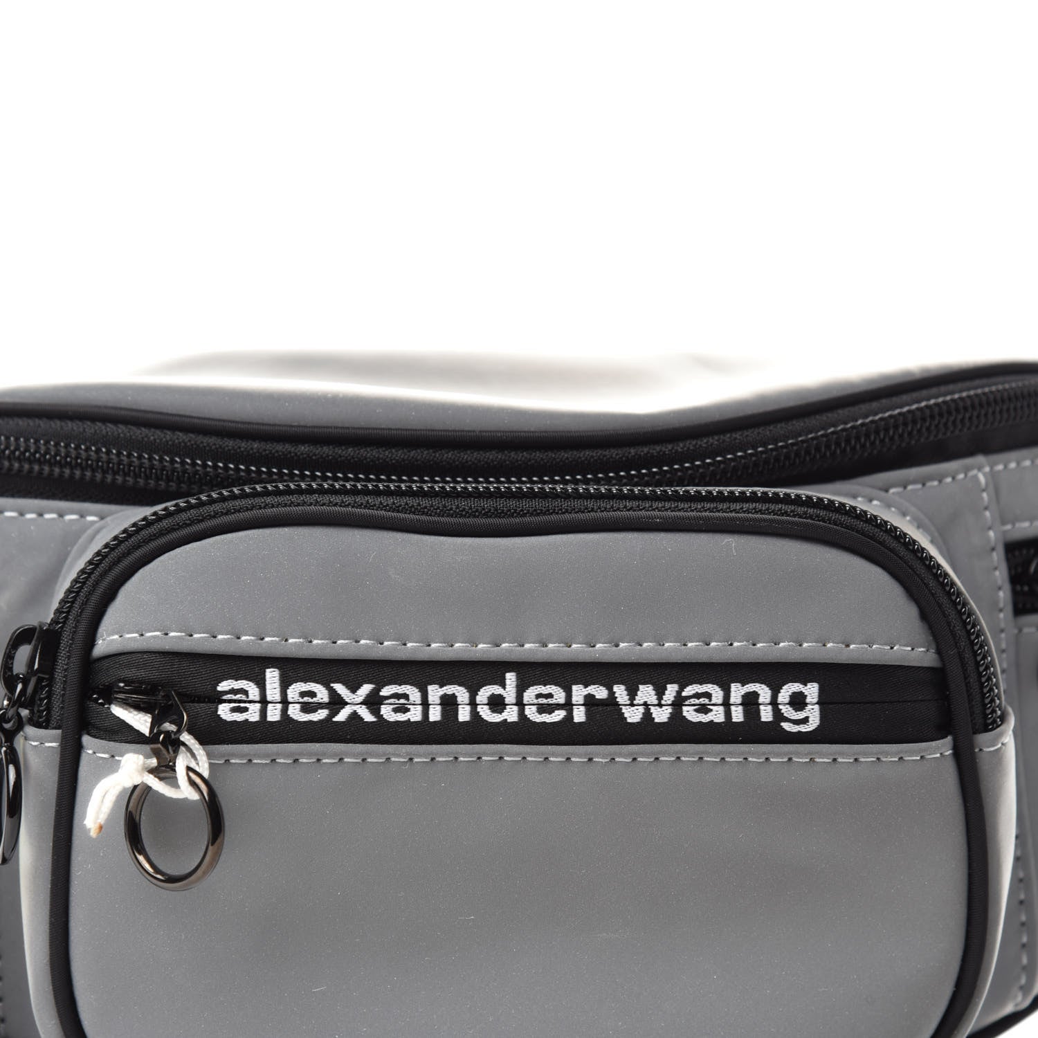Alexander Wang Nylon Logo Printed Attica Belt Bag Reflective Silver 9 of 9