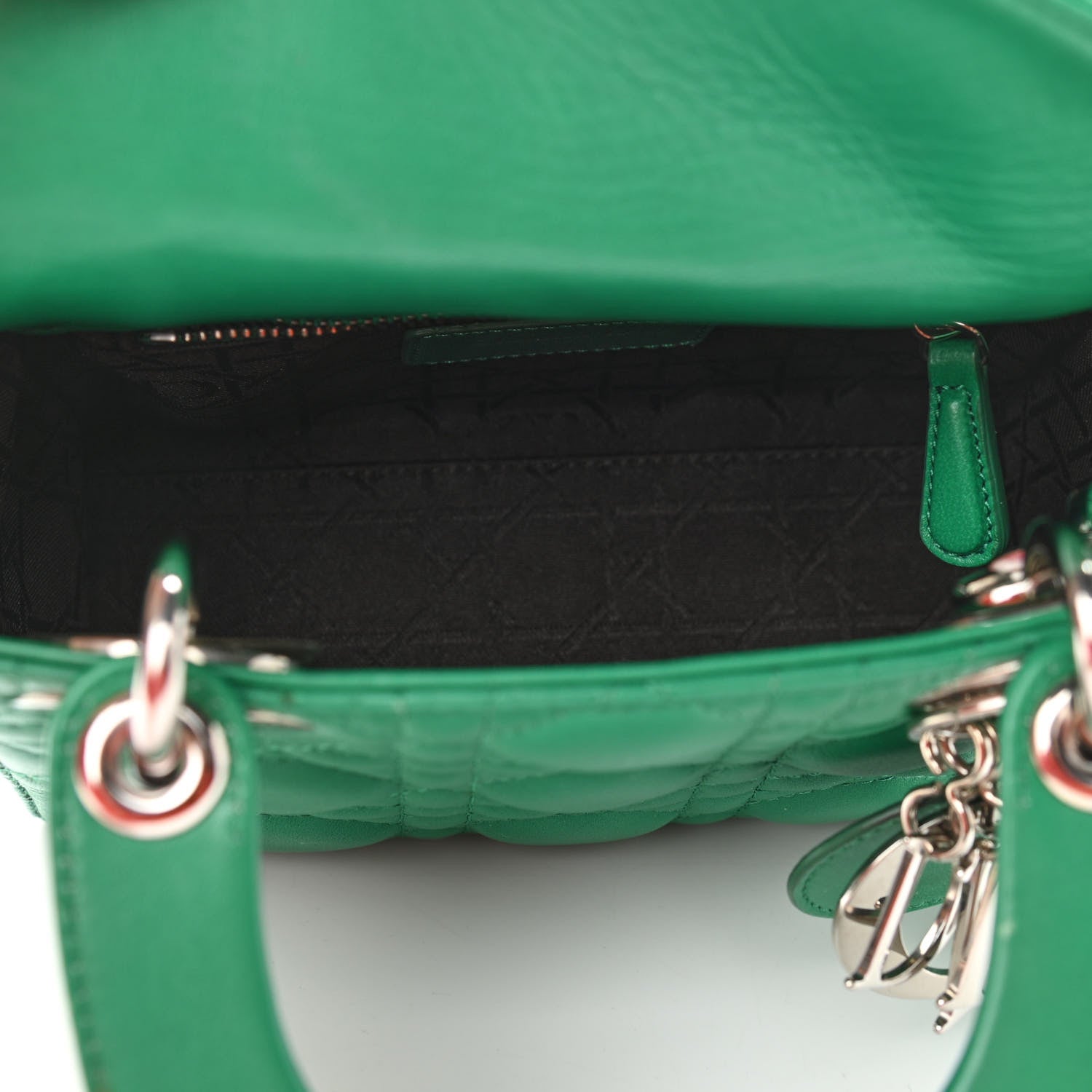 Christian Dior Lambskin Cannage Mini Lady Dior Green 5 of 12