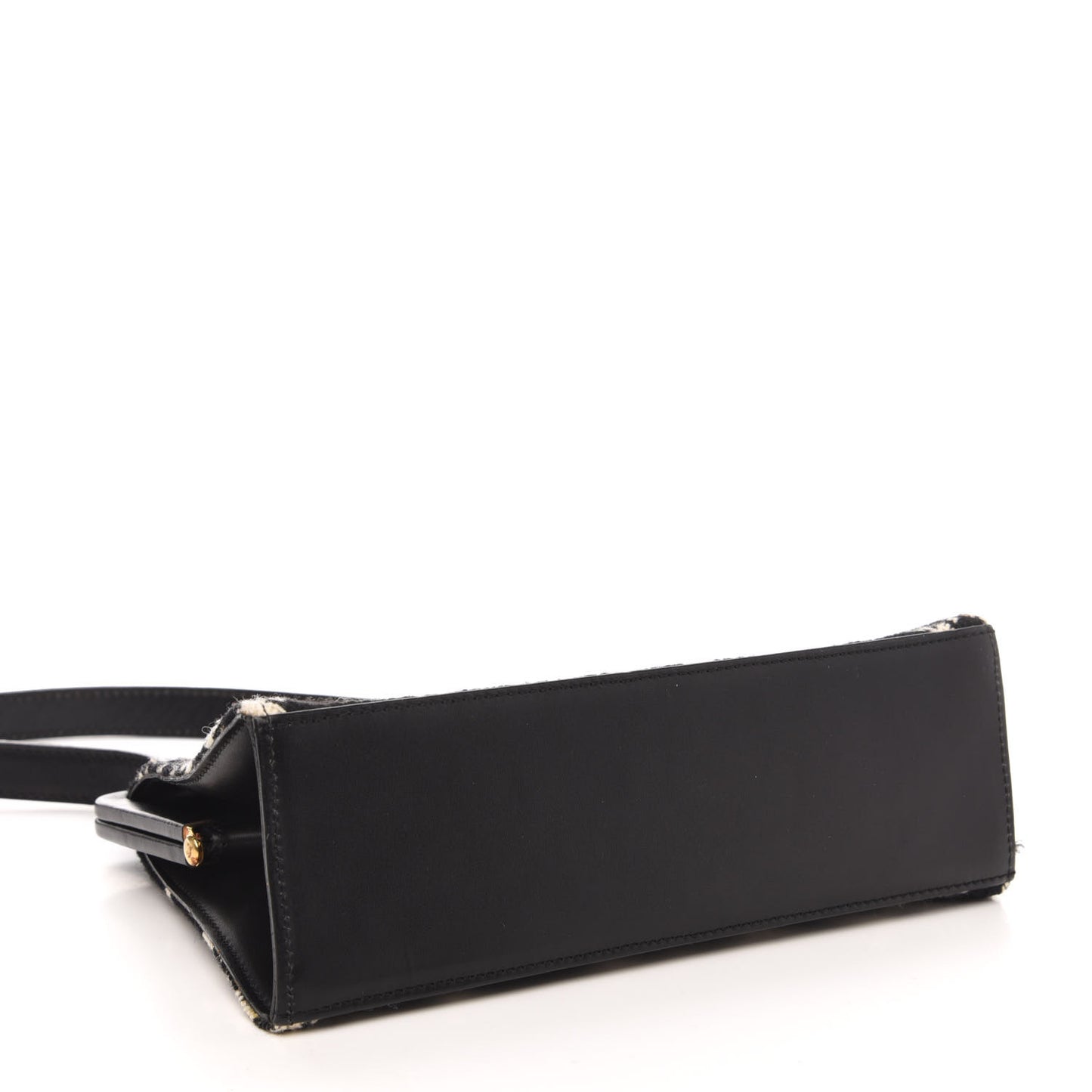 Wool Plaid Check Frame Bag Black