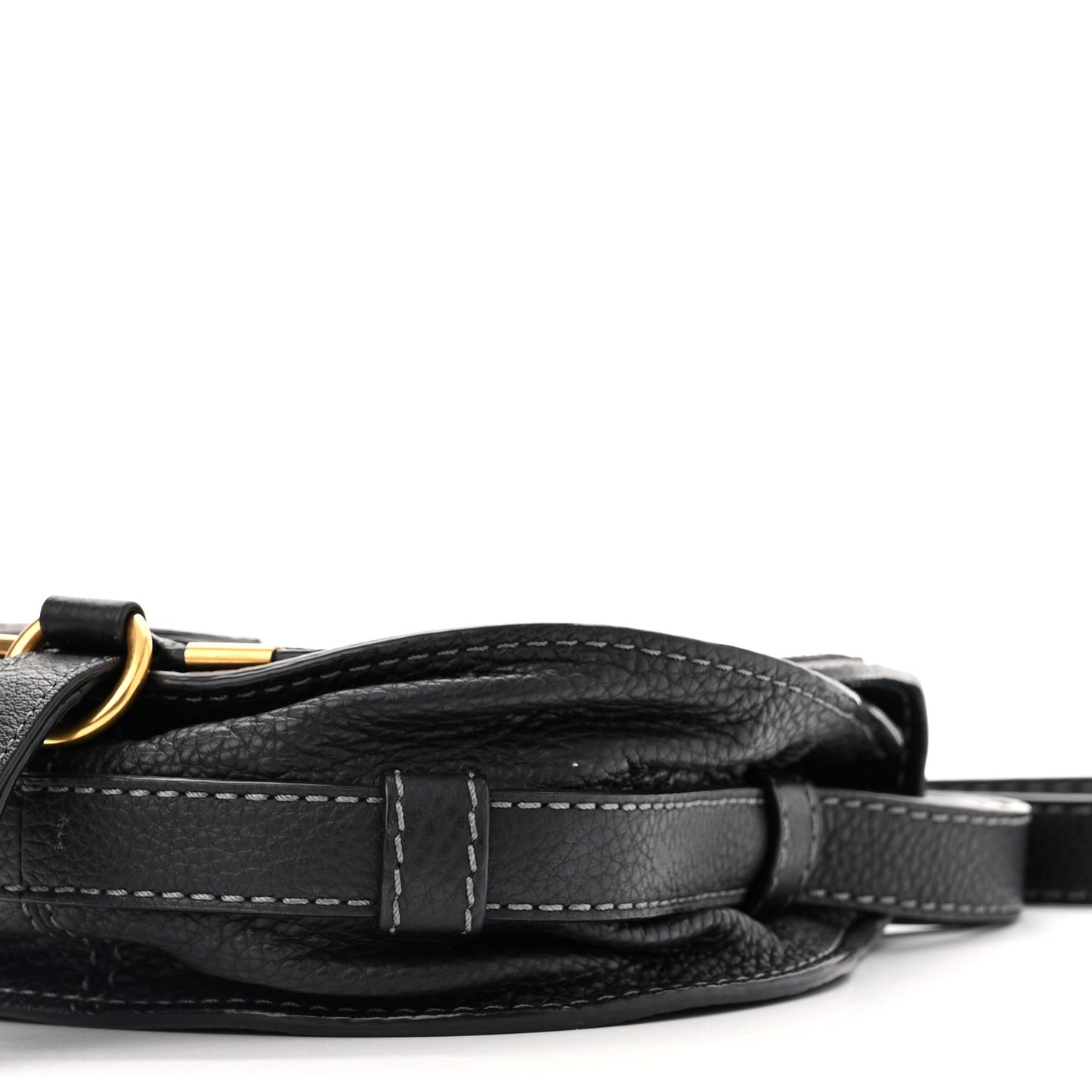 Calfskin Mini Marcie Round Crossbody Bag Black