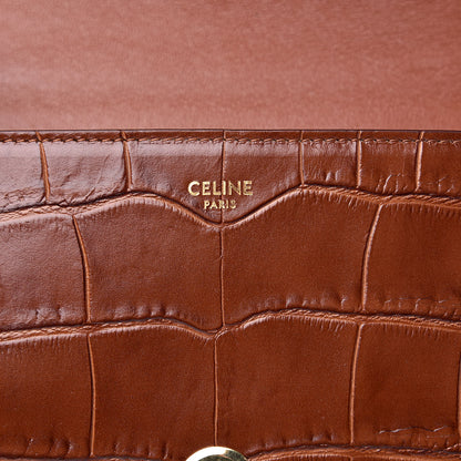 Celine Calfskin Crocodile Embossed Medium Tassel Bag Tan 6 of 12