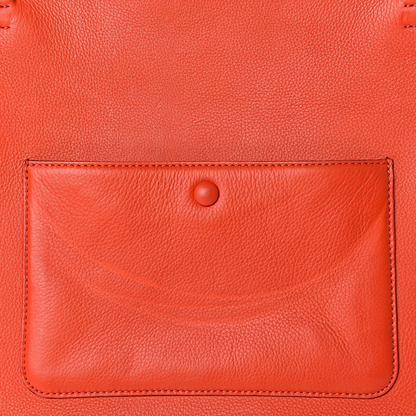 Grained Calfskin Medium Edge Shoulder Bag Vermillion