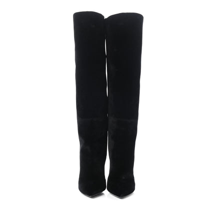 Saint Laurent Velvet Niki 105 Thigh High Boots 36.5 Black 2 of 12