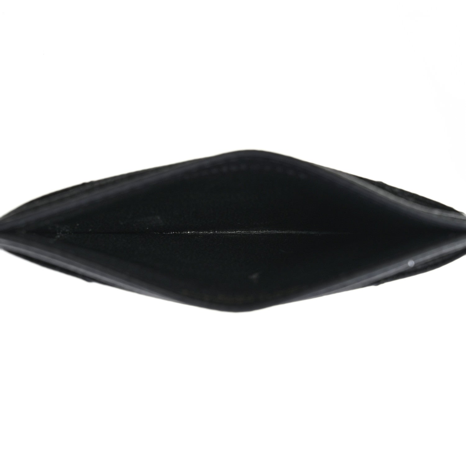 Saint Laurent Grain De Poudre Matelasse Chevron Monogram Credit Card Case Black 5 of 8