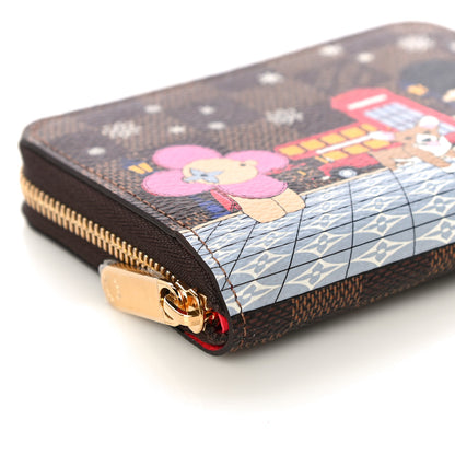 Louis Vuitton Damier Ebene 2021 Christmas Animation London Zippy Coin Purse Red 8 of 10