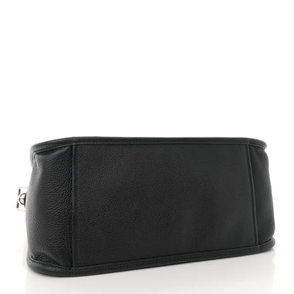 Prada Vitello Daino Soft Hobo Messenger Bag Black 4 of 13