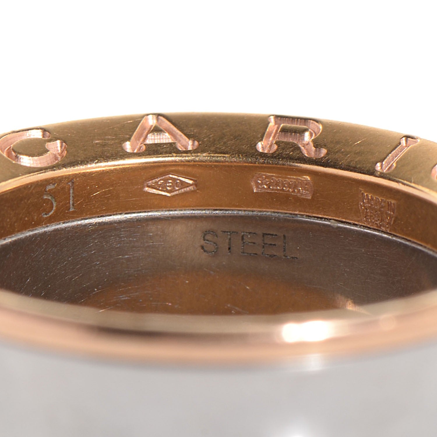 Bulgari 18K Rose Gold Steel Anish Kapoor B.Zero1 Ring 51 US 5.75 4 of 6