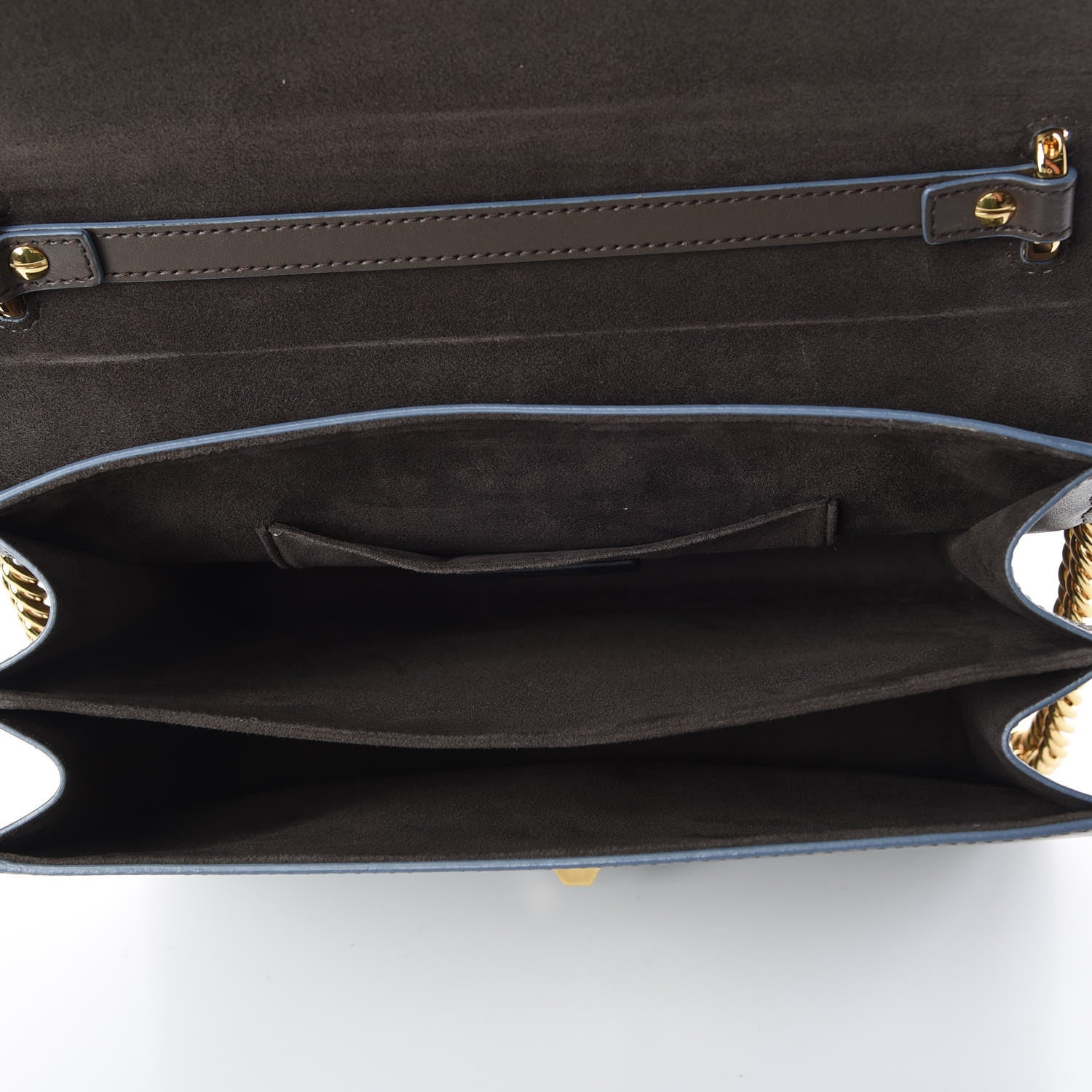 Fendi Vitello Liberty Scalloped Studded Kan I Shoulder Bag Carbone 8 of 10