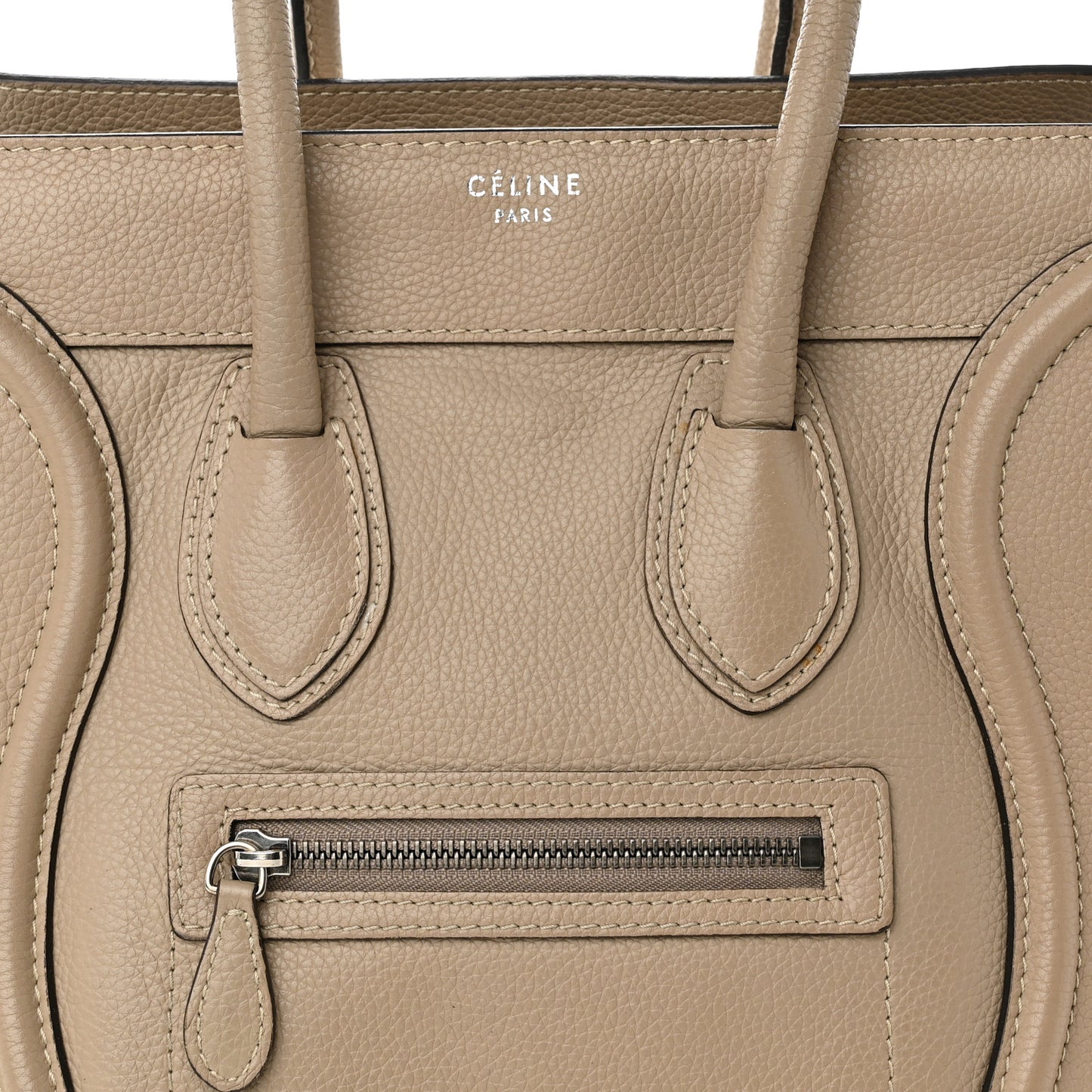 Drummed Calfskin Micro Luggage Dune