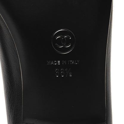 Chanel Lambskin Patent Cap Toe Ballerina Flats 38.5 Black 7 of 9