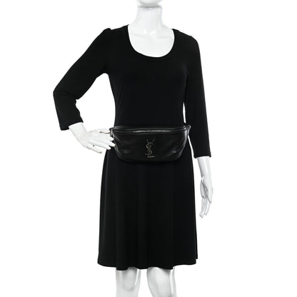 Saint Laurent Calfskin Monogram Belt Bag Black 2 of 11