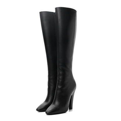 Saint Laurent Smooth Calfskin 68 Knee High Boots 38.5 Black 3 of 10