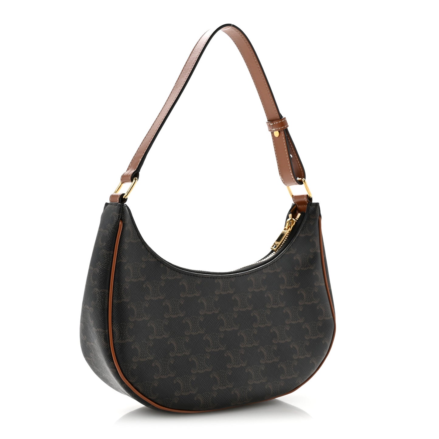Triomphe Canvas Calfskin Ava Shoulder Bag Tan