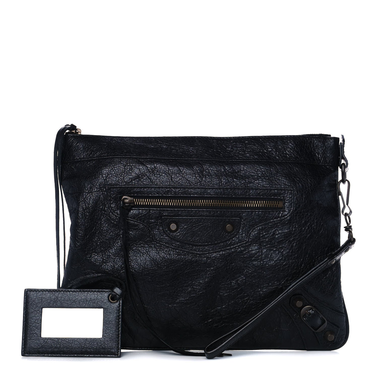 Balenciaga Agneau Classic Hardware Flat Handle Clutch Black 1 of 8