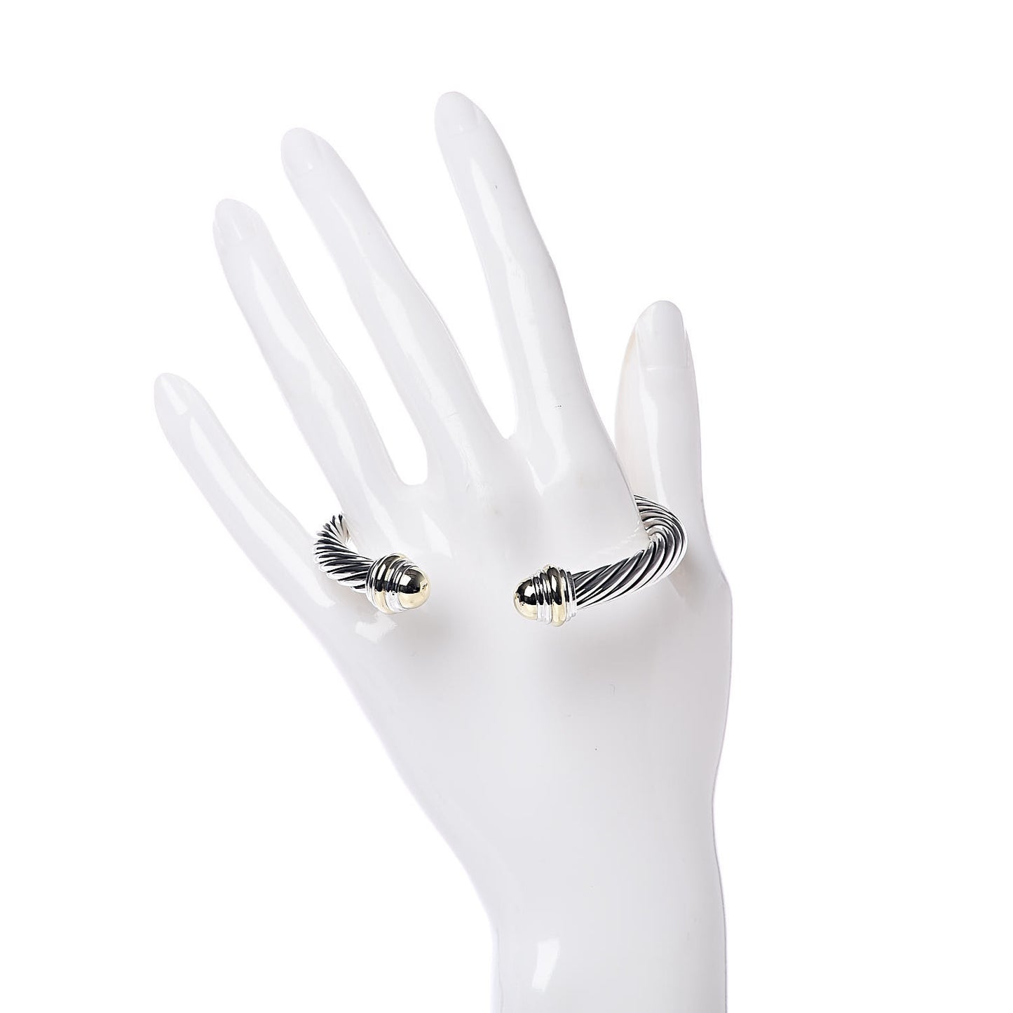 Sterling Silver 14K Yellow Gold 7mm Cable Classics Bracelet