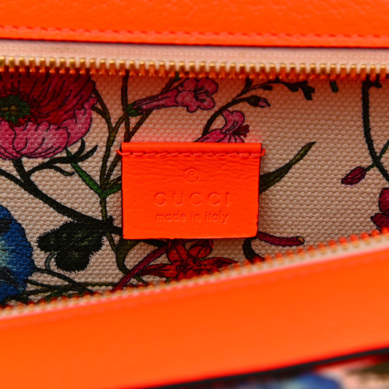 Gucci Canvas Medium Flora Tote White Multicolor Orange Fluo 6 of 11
