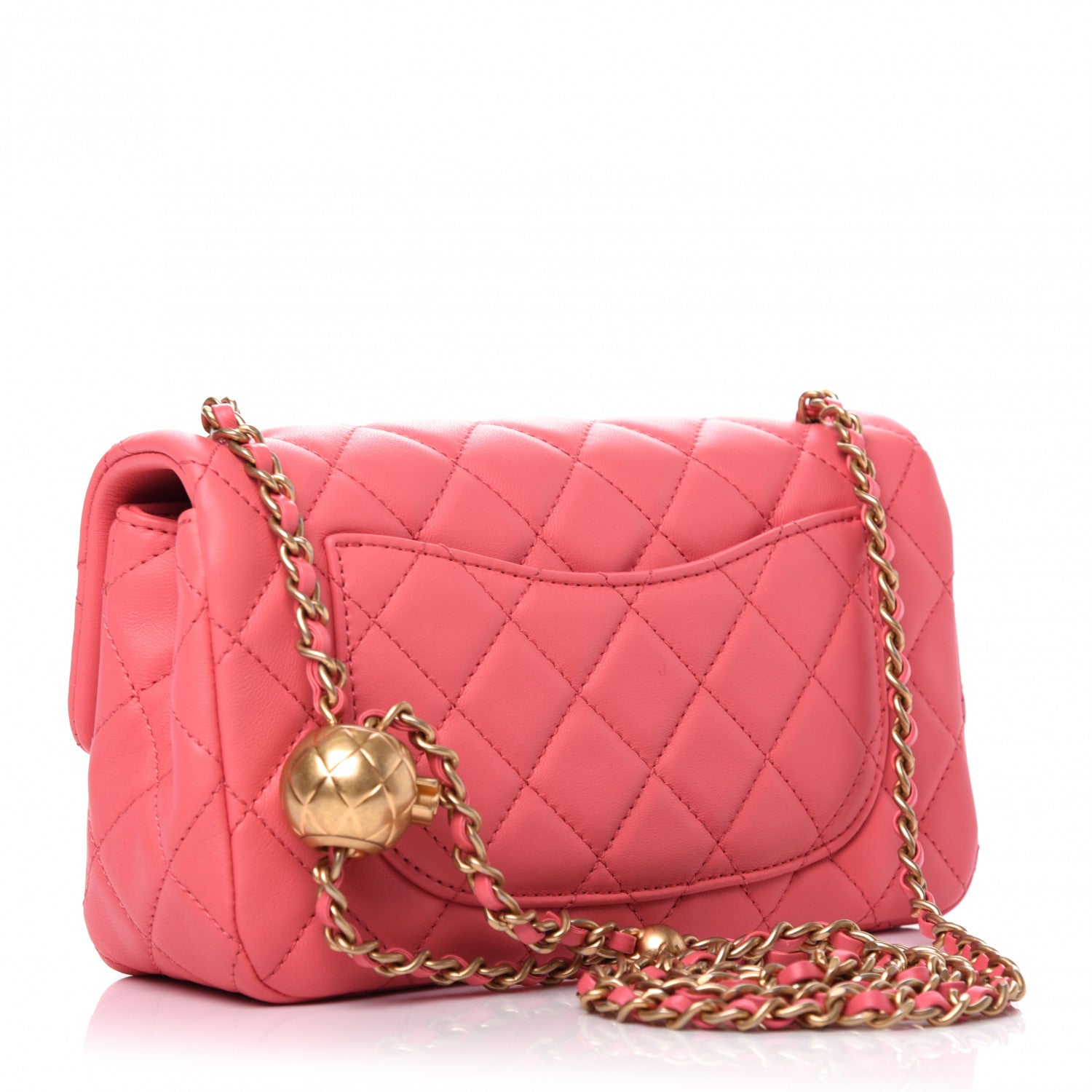 Chanel Lambskin Quilted Mini Rectangular Pearl Crush Flap Pink 3 of 9
