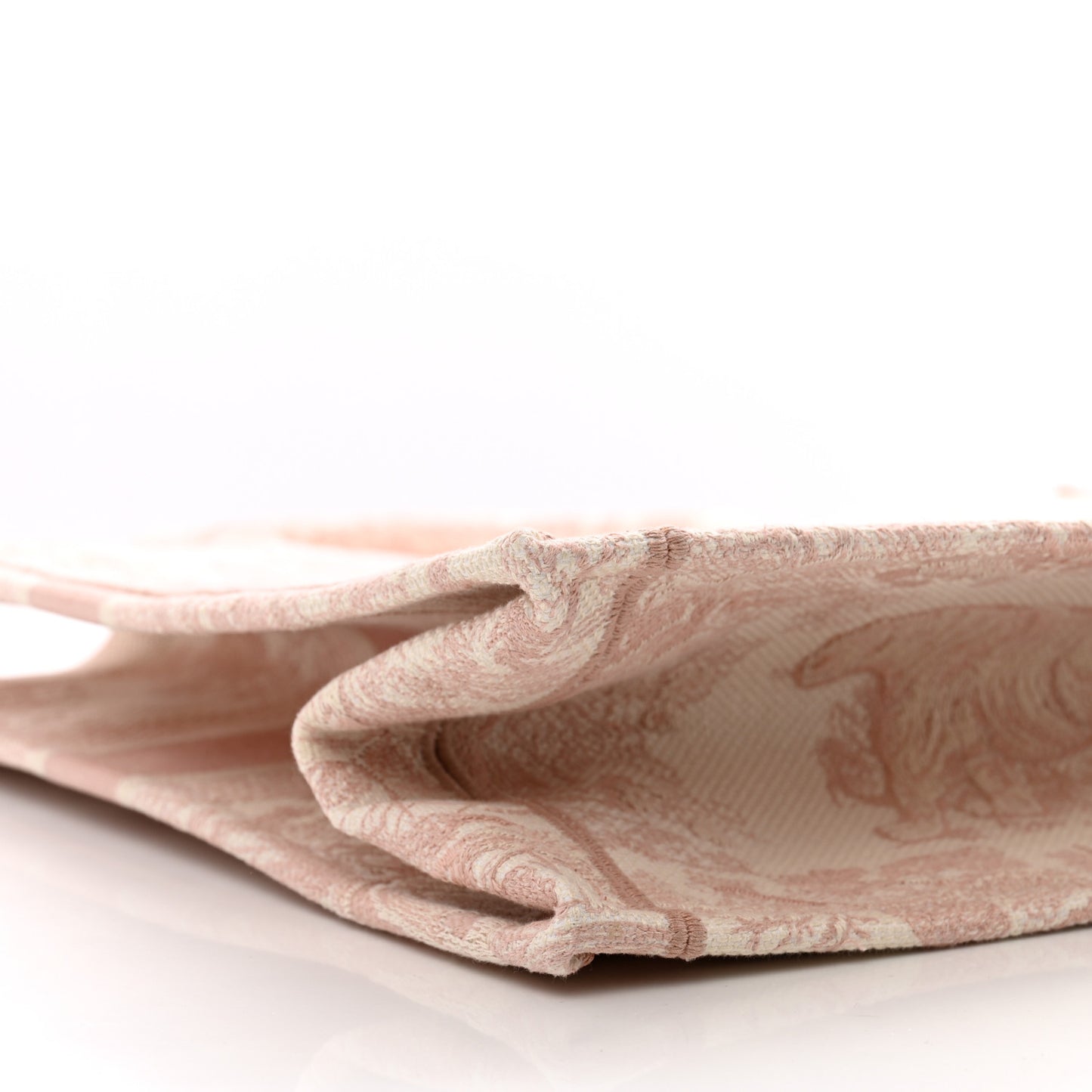 Canvas Toile De Jouy Embroidered Large Book Tote Pink