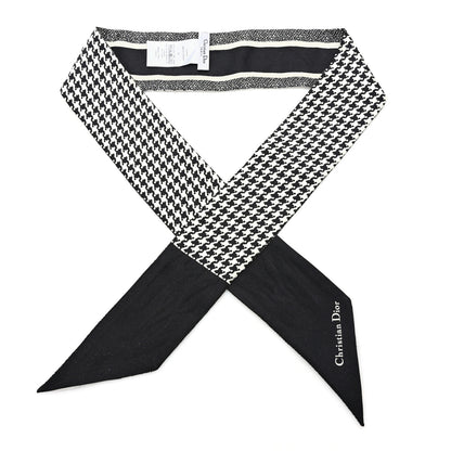 Christian Dior Silk 30 Montaigne Mitzah Scarf Black White 1 of 3