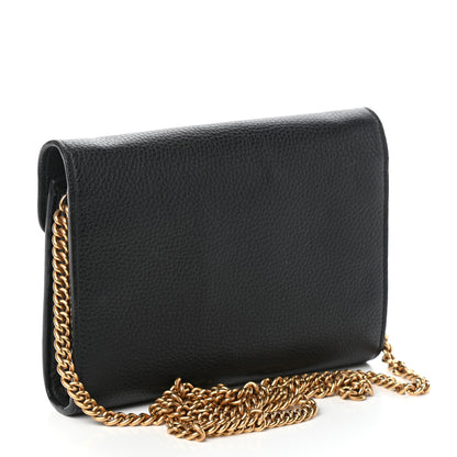 Gucci Calfskin GG Marmont Chain Wallet Black 3 of 10