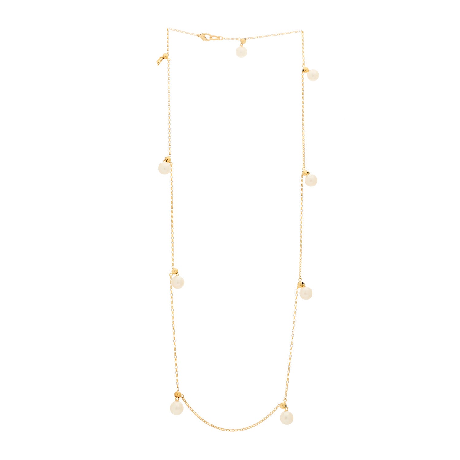 Mikimoto 18K Yellow Gold Akoya Cultured Pearl 7.5-8mm Charms Necklace 3 of 7