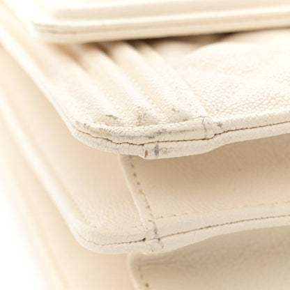 Chanel Caviar Quilted North South Boy Flap White 13 of 14