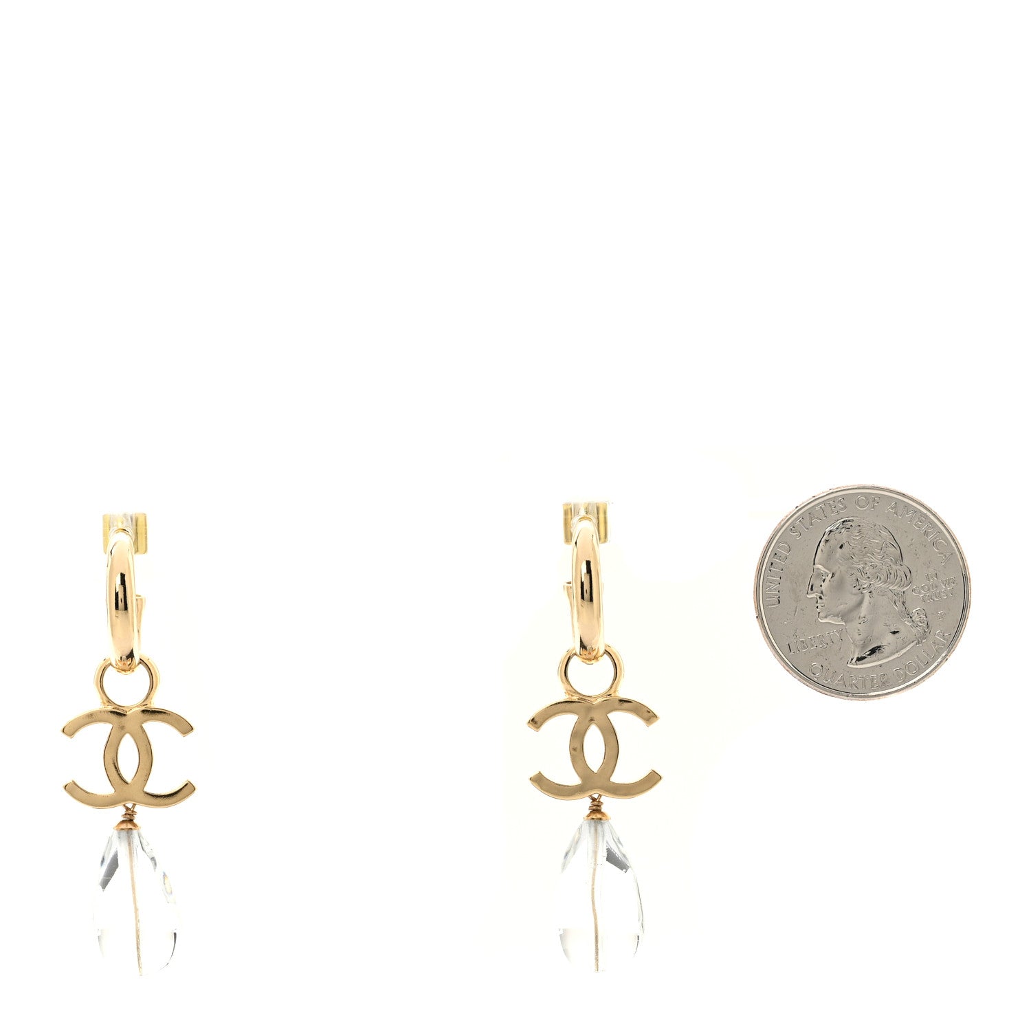 Chanel Bead CC Drop Earrings Gold 2 of 5