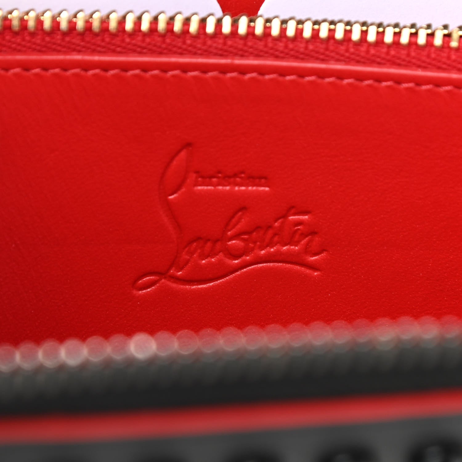 Christian Louboutin Calfskin Panettone Spiked Zip Around Wallet Black 6 of 8