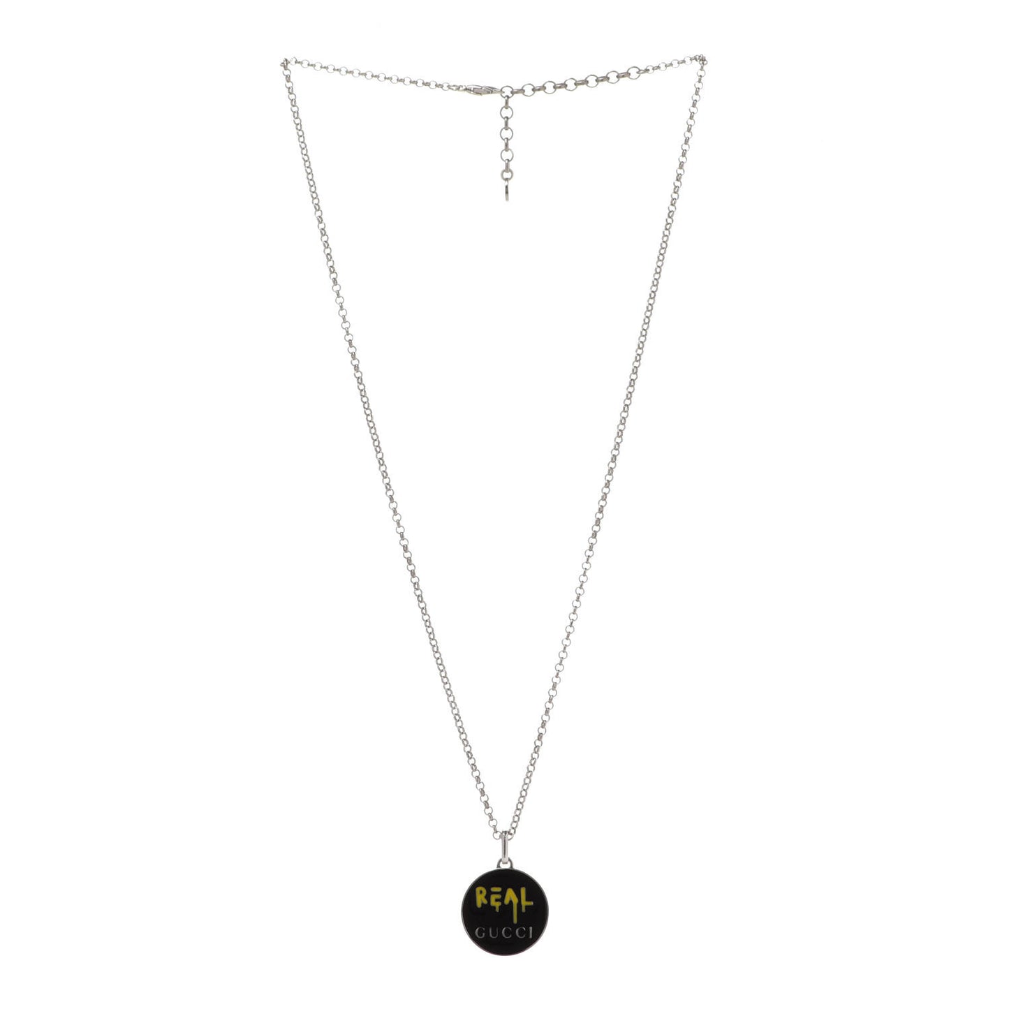 Sterling Silver Enamel Ghost Real Pendant Necklace