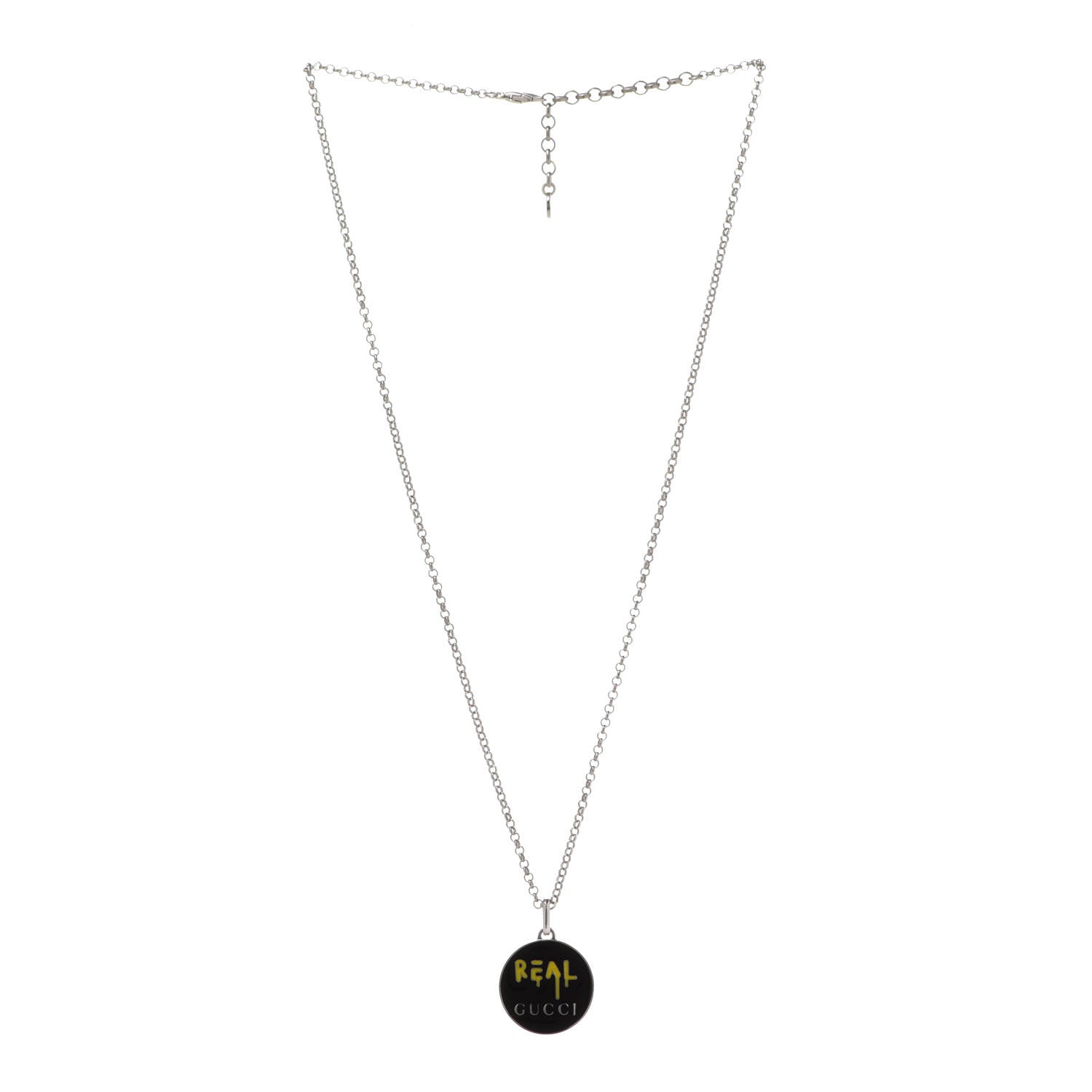 Gucci Sterling Silver Enamel Ghost Real Pendant Necklace 3 of 11