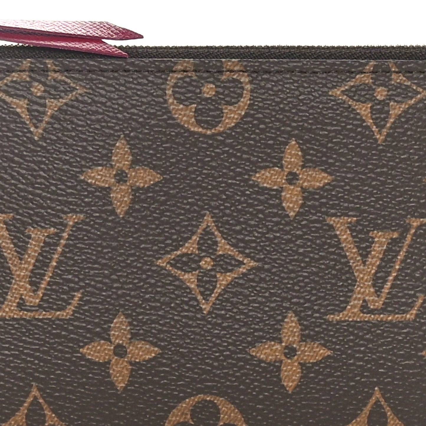 Monogram Felicie Chain Wallet Zippered Insert Fuchsia