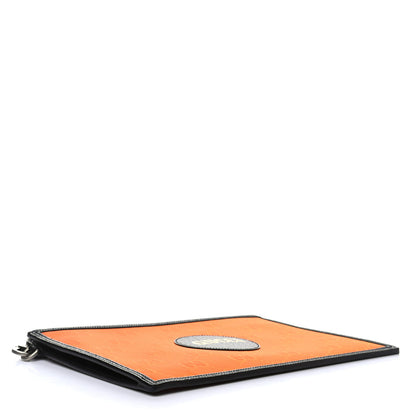 Gucci Econyl Nylon Monogram Off The Grid Zip Pouch Carrot Orange Black 4 of 8