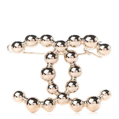 Chanel Metal Beaded CC Hair Clip Gold 1 of 6