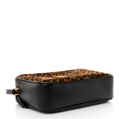Saint Laurent Calfskin Leopard Print Monogram Lou Camera Bag Black 4 of 11