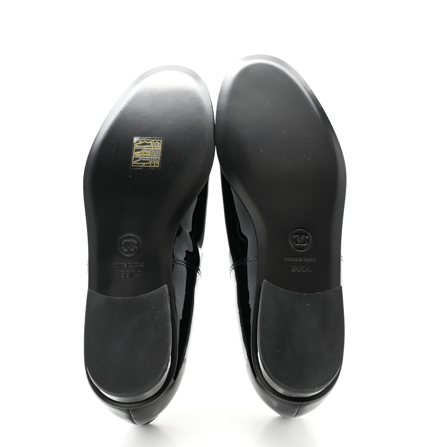 Patent Calfskin Moccasin Loafers 36.5 Black
