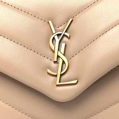 Saint Laurent Calfskin Y Quilted Monogram Toy Loulou Crossbody Bag Latte 7 of 10