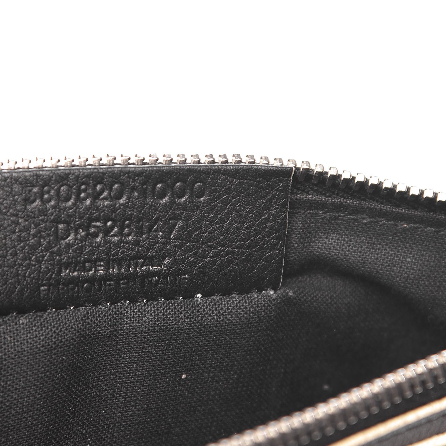 Supple Grained Calfskin Classic Silver Hardware Highlight Pouch Black