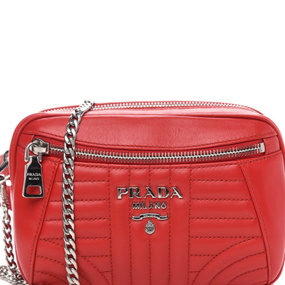 Prada Soft Calfskin Impunture Diagramme Belt Bag Rosso 10 of 10