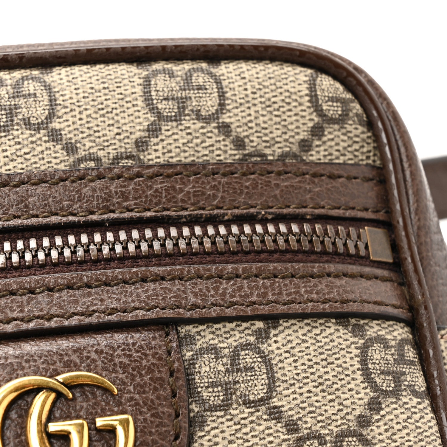 Gucci GG Supreme Monogram Web Mini Ophidia Messenger Brown 11 of 13