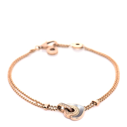 Bulgari 18K Rose Gold Diamond Mother of Pearl Cuore Bracelet 1 of 3